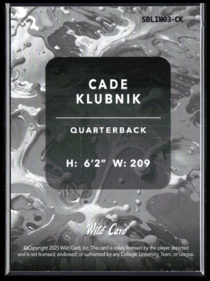 Cade Klubnik /4 PRC 2025 Wild Card Splat