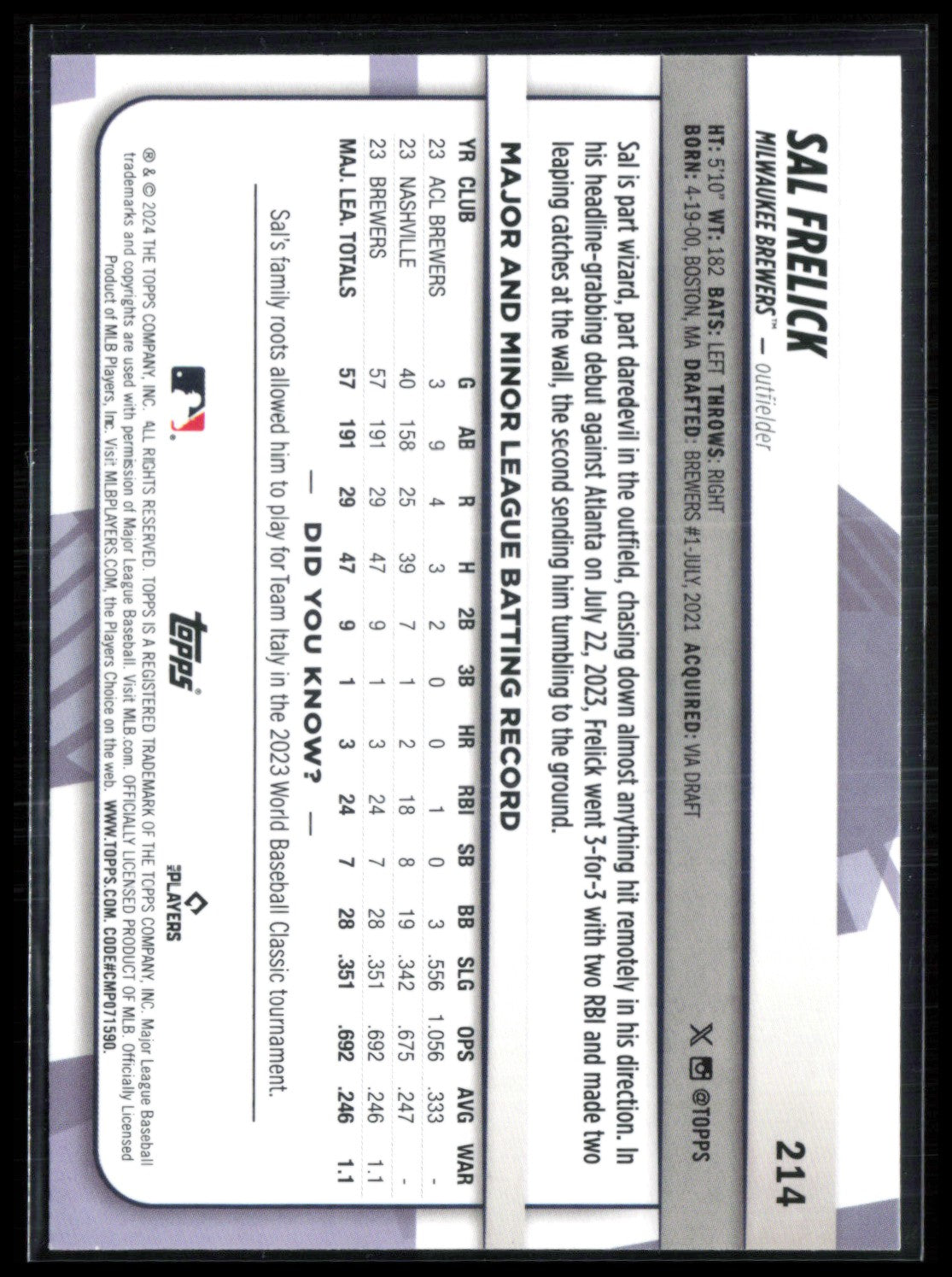 Sal Frelick RC