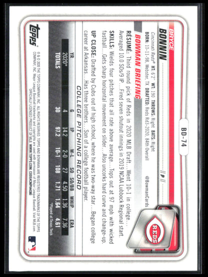 Bryce Bonnin 1st Bowman Blue Refractor /150