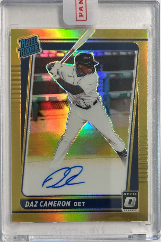 Daz Cameron RC Auto Gold Prizm /10 2021 Donruss Optic