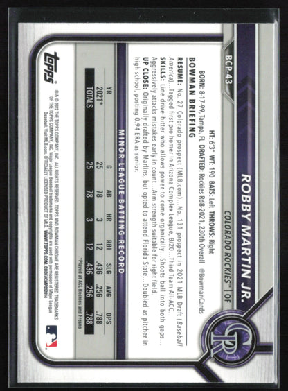 Robby Martin Jr. 1st Bowman Mojo