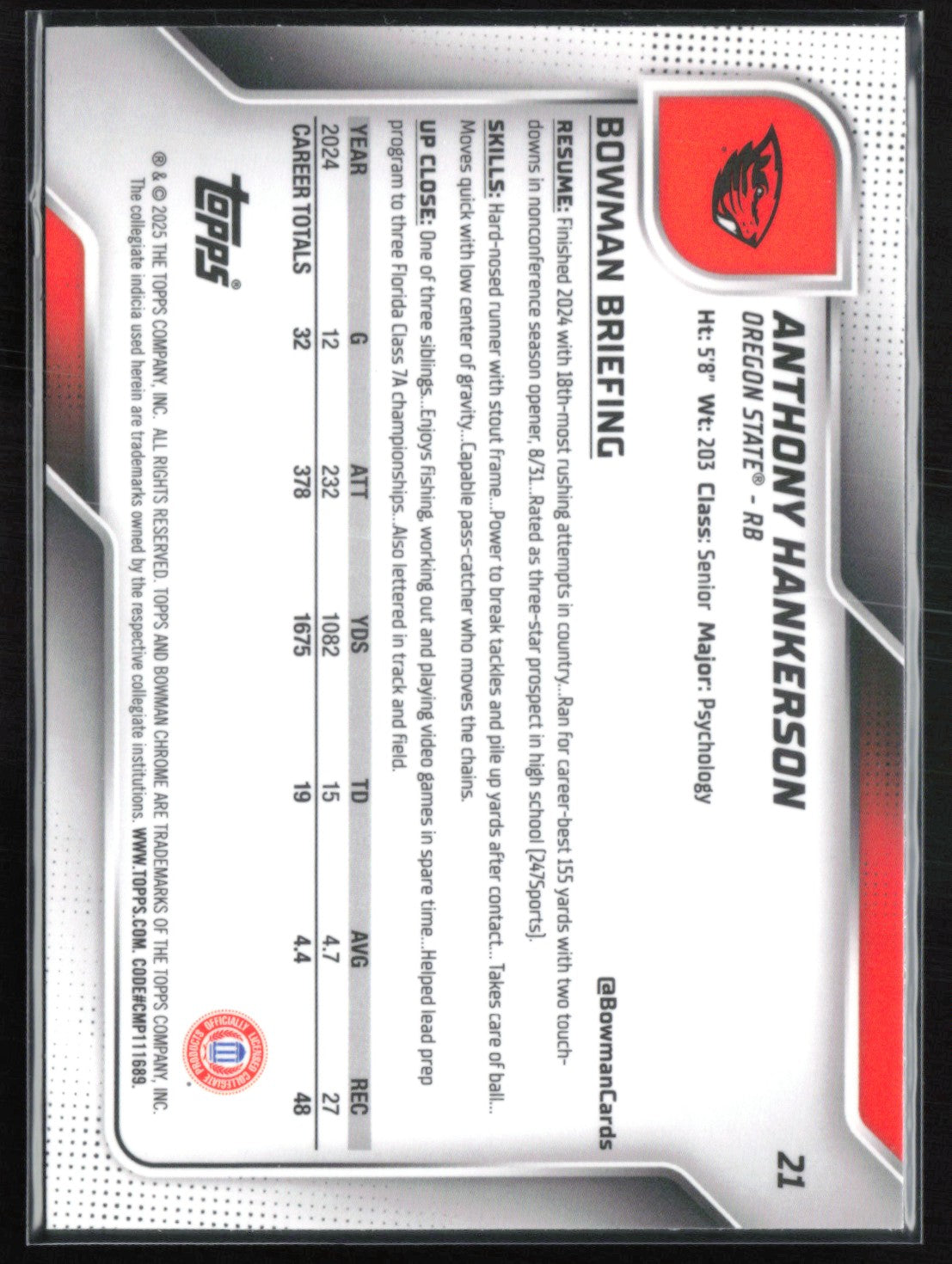 Anthony Hankerson 1st Bowman