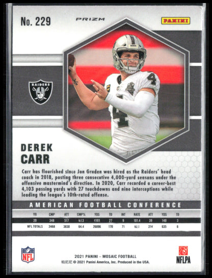 Derek Carr Mosaic Prizm