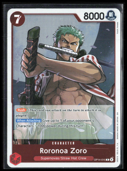 Roronoa Zoro - OP14-015 Rare Holo (One Piece)
