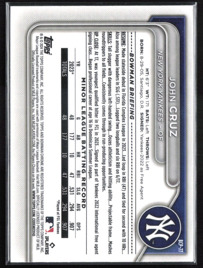 John Cruz 1st Bowman Chrome