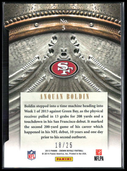 Anquan Boldin Pivotal Players /25 2019 Crown Royale