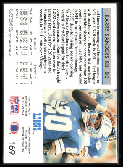 Barry Sanders 1992 Pro Set