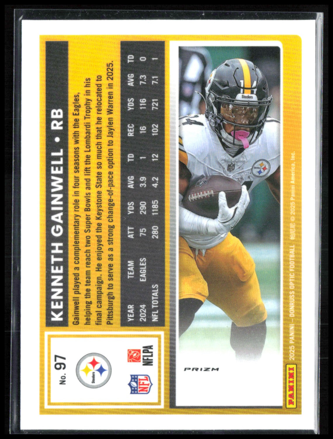 Kenneth Gainwell Steelers Logo Parallel