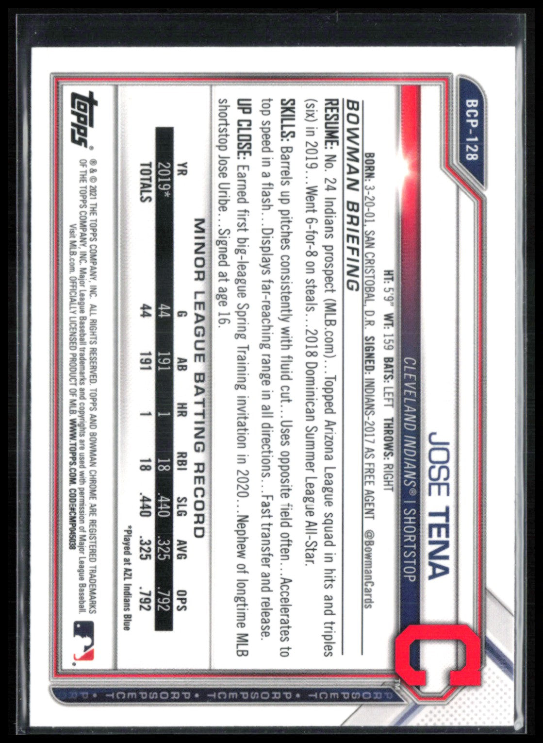 Jose Tena 1st Bowman Sapphire