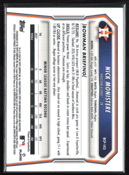 Nick Monistere 1st Bowman Reptilian Refractor