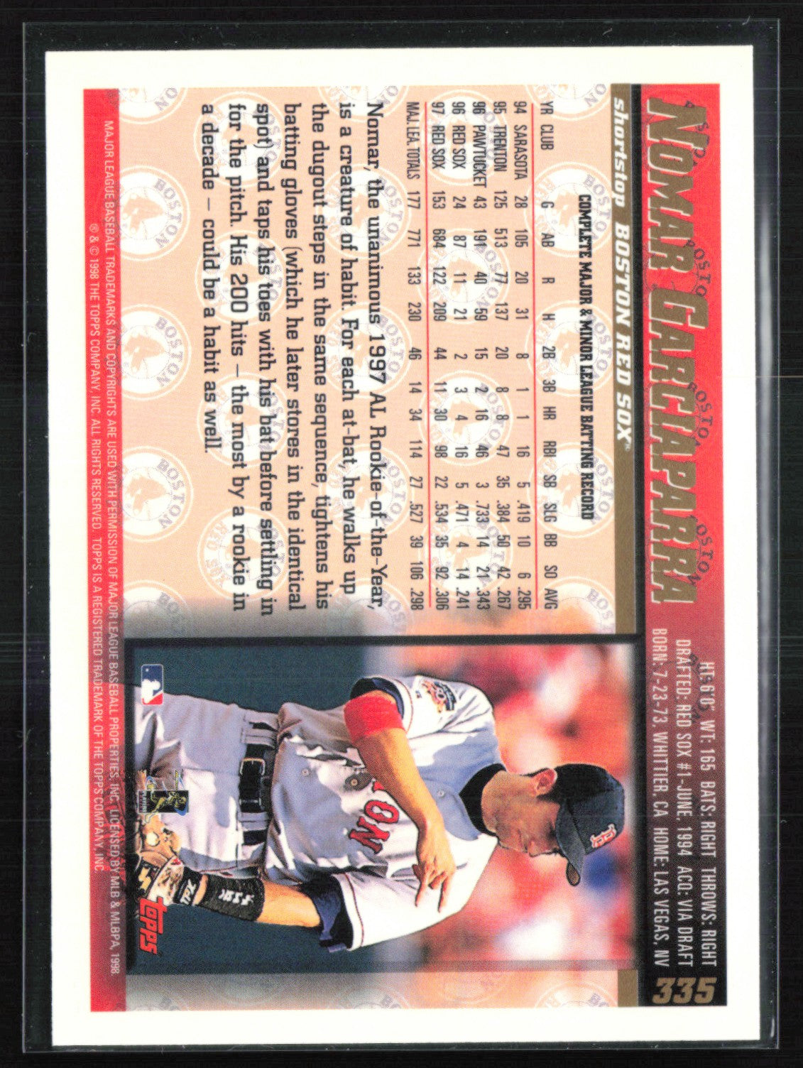 Nomar Garciaparra 1998 Topps Rookie Cup