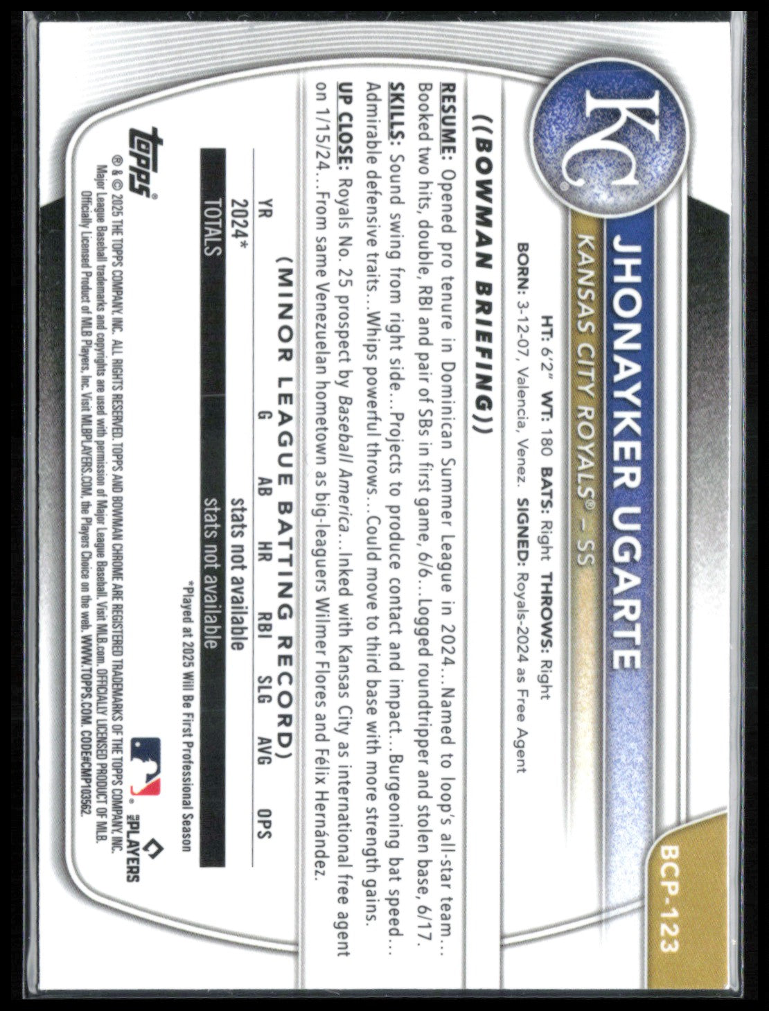 Jhonayker Ugarte 1st Bowman Mojo