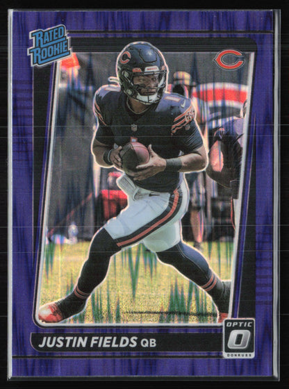 Justin Fields RC Purple Shock 2021 Donruss Optic