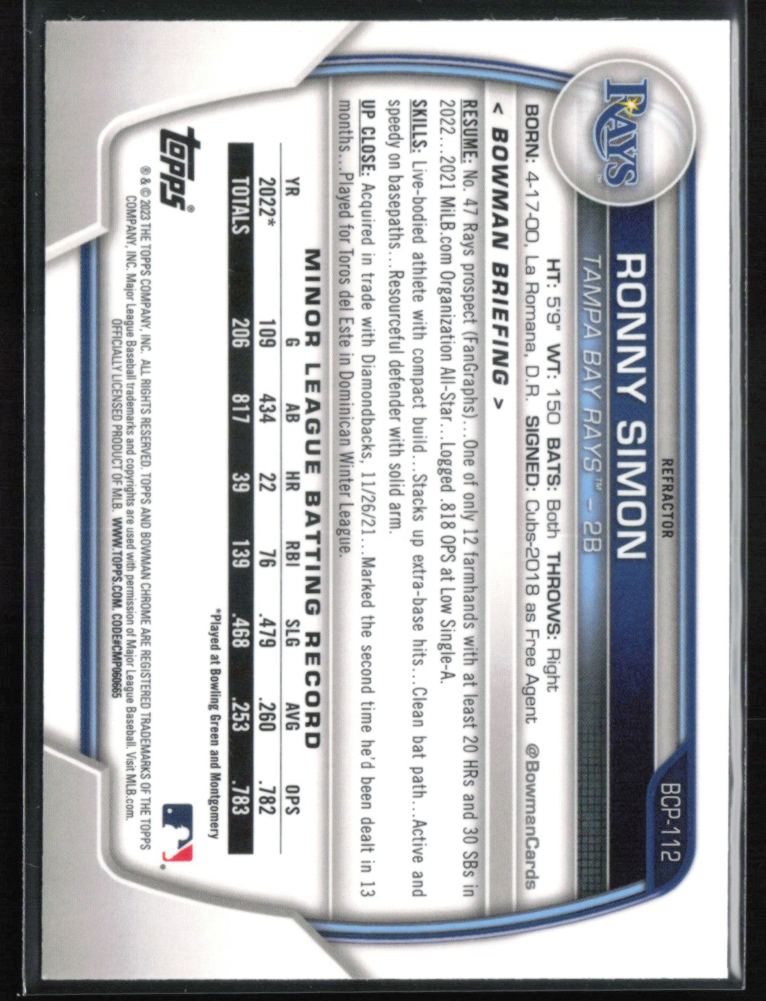 Ronny Simon 1st Bowman Lunar Green