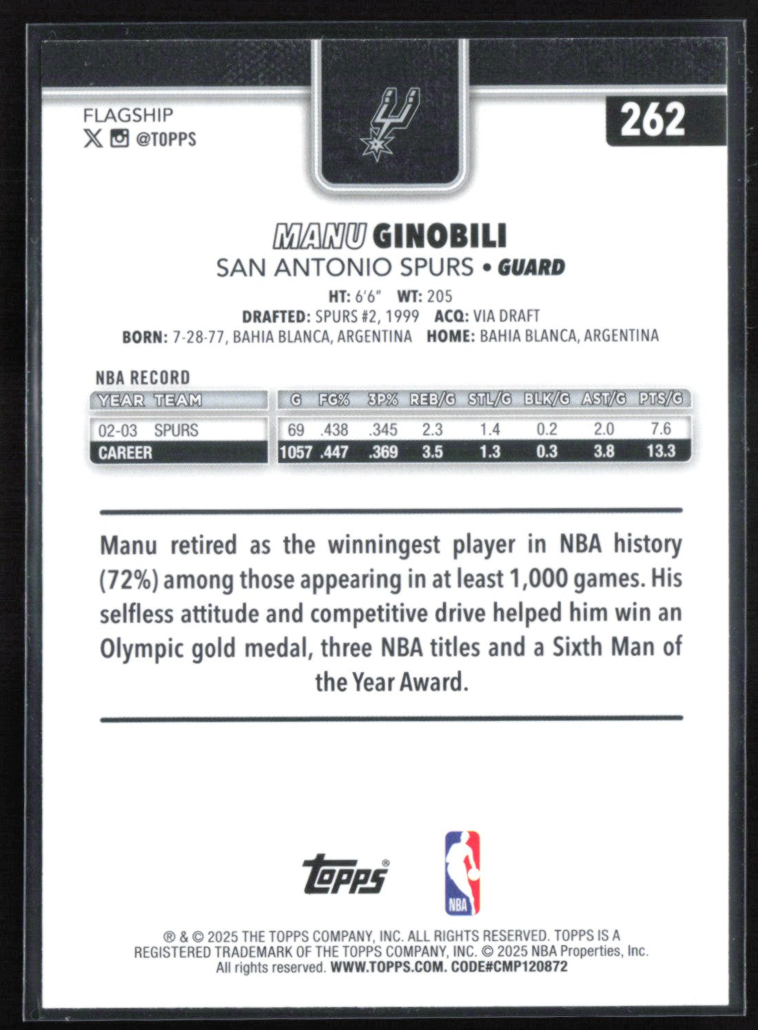 Manu Ginobili Foil
