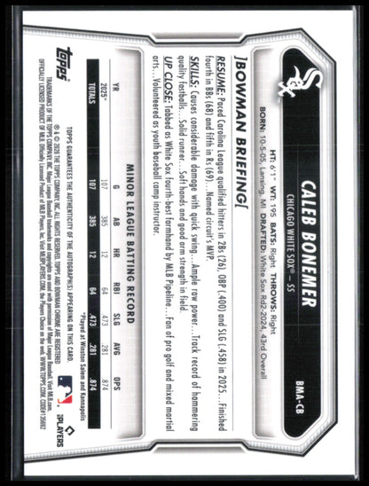 Caleb Bonemer Auto Mojo Bowman Chrome