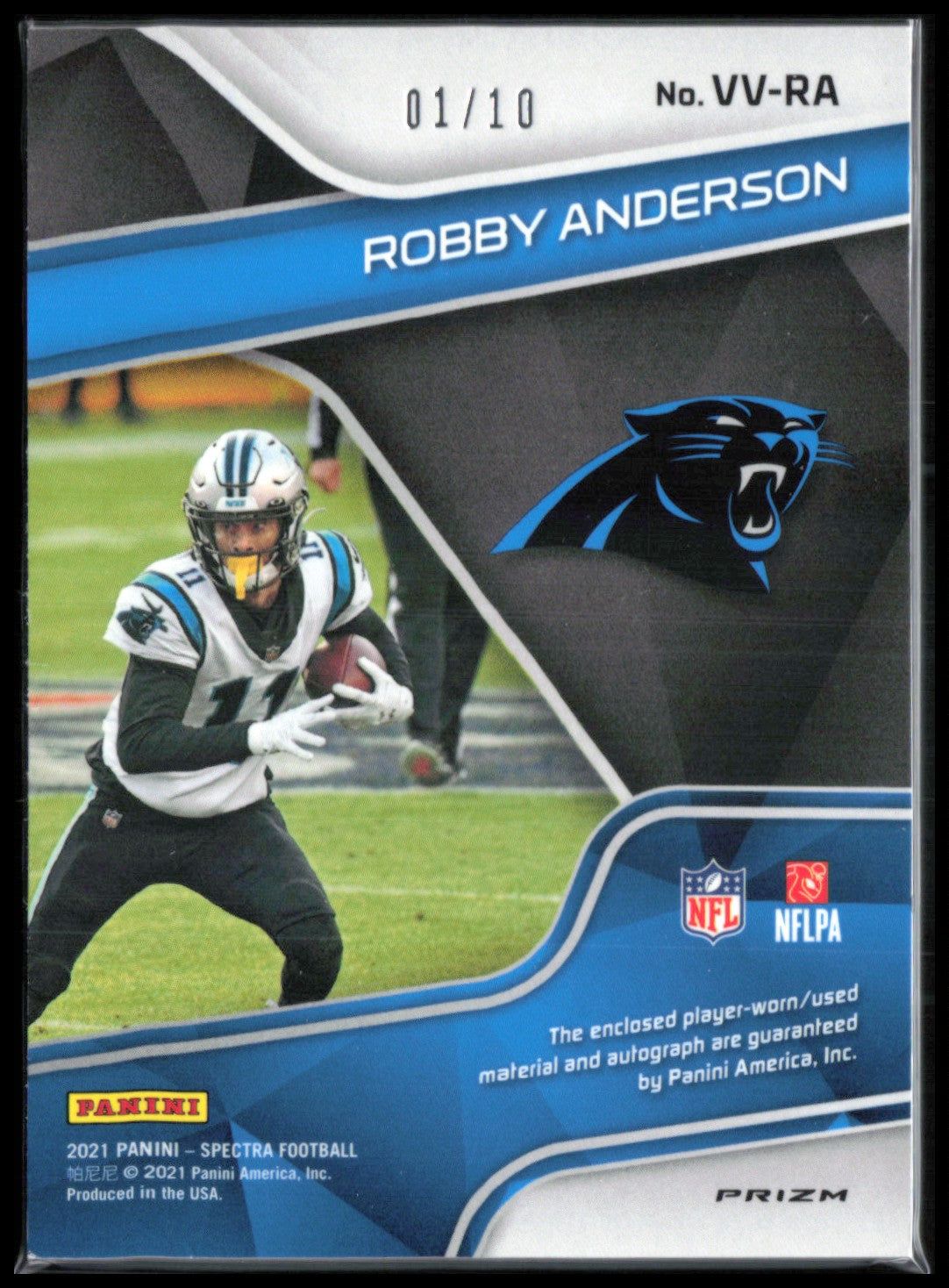 Robby Anderson Patch Auto 01/10 Vested Veterans