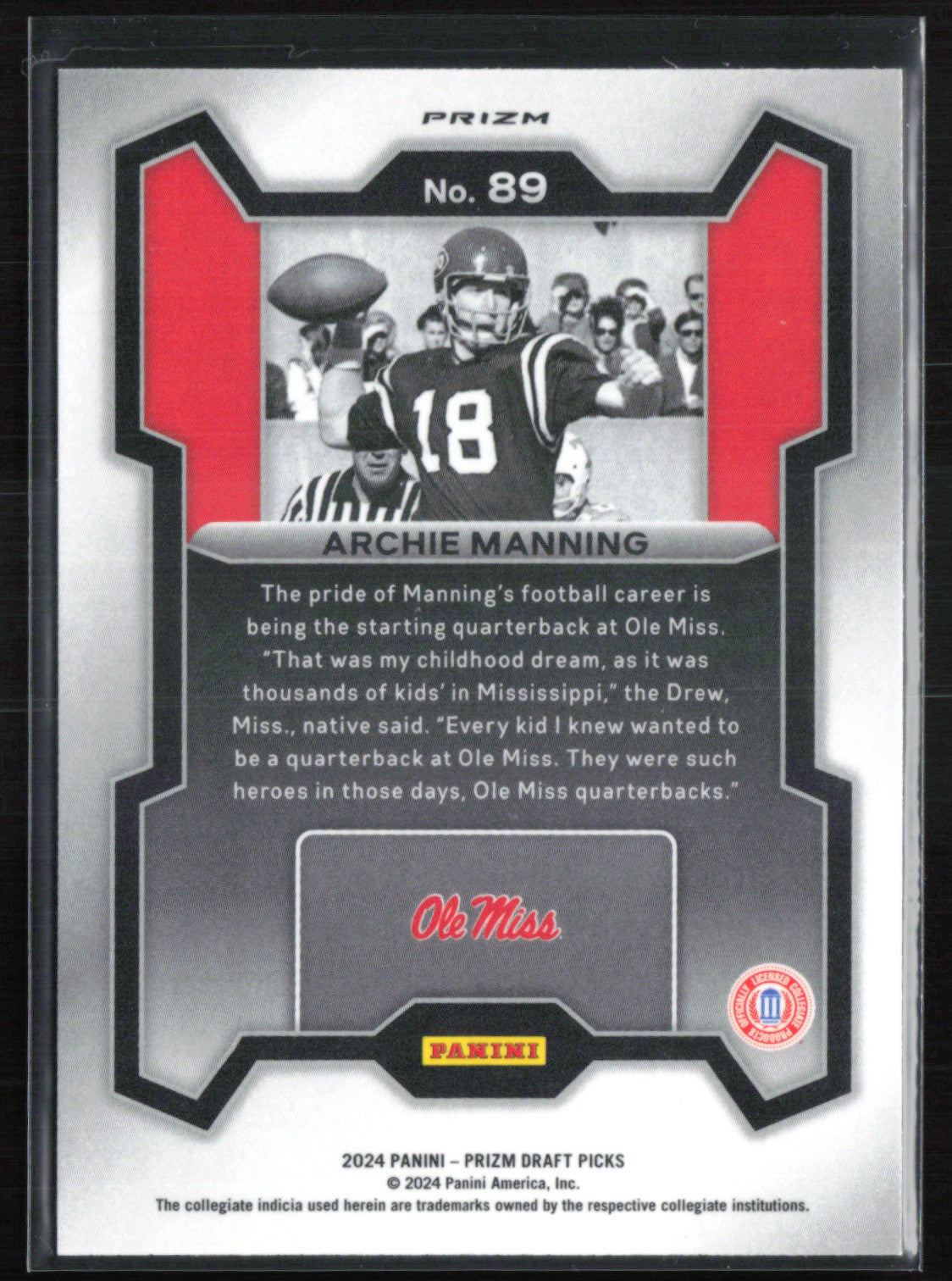 Archie Manning Silver Prizm