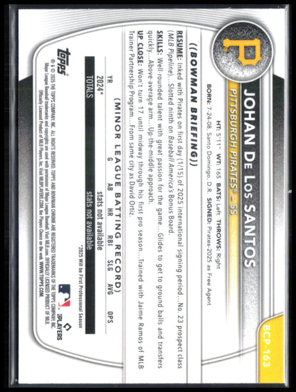 Johan De Los Santos 1st Bowman Mojo