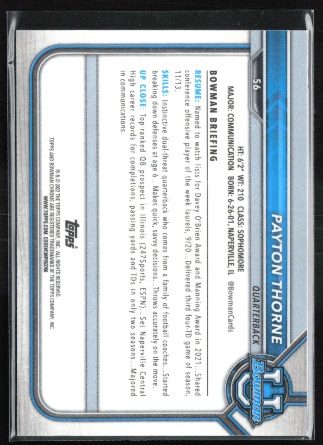 Payton Thorne 1st Bowman Orange Shimmer /25