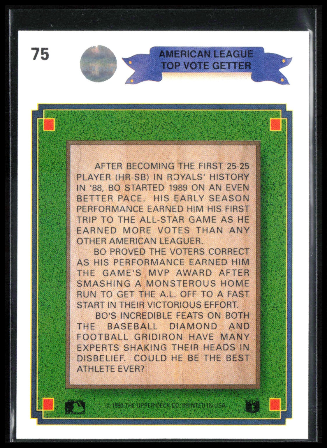 Bo Jackson 1990 Upper Deck