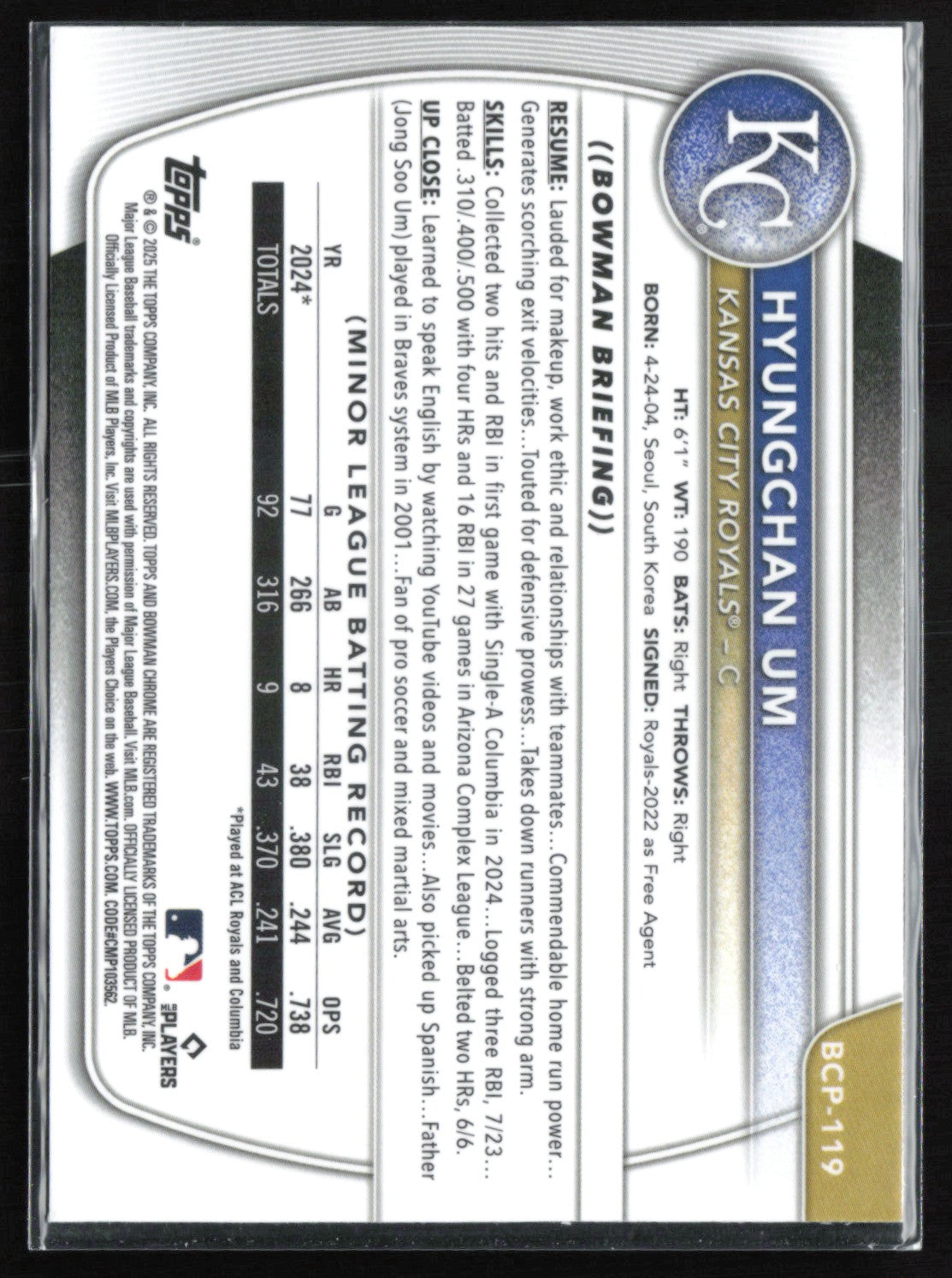 Hyungchan Um 1st Bowman Mojo