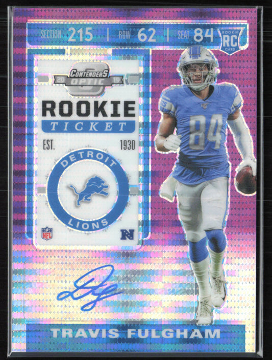Travis Fulgham RC Auto Purple Pulsar /21 2019 Contenders Optic
