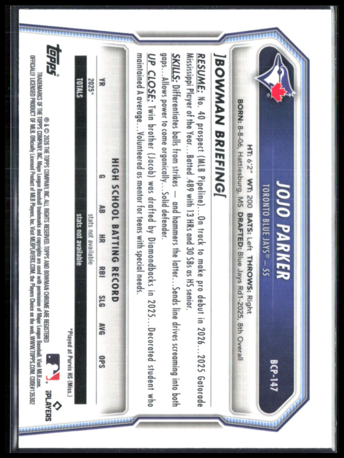 JoJo Parker Laser Prospects