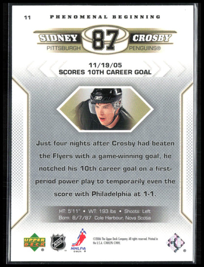 Sidney Crosby Phenomenal Beginning 2005 UD