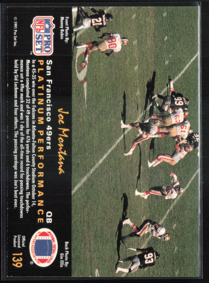Joe Montana 1991 Pro Set Platinum