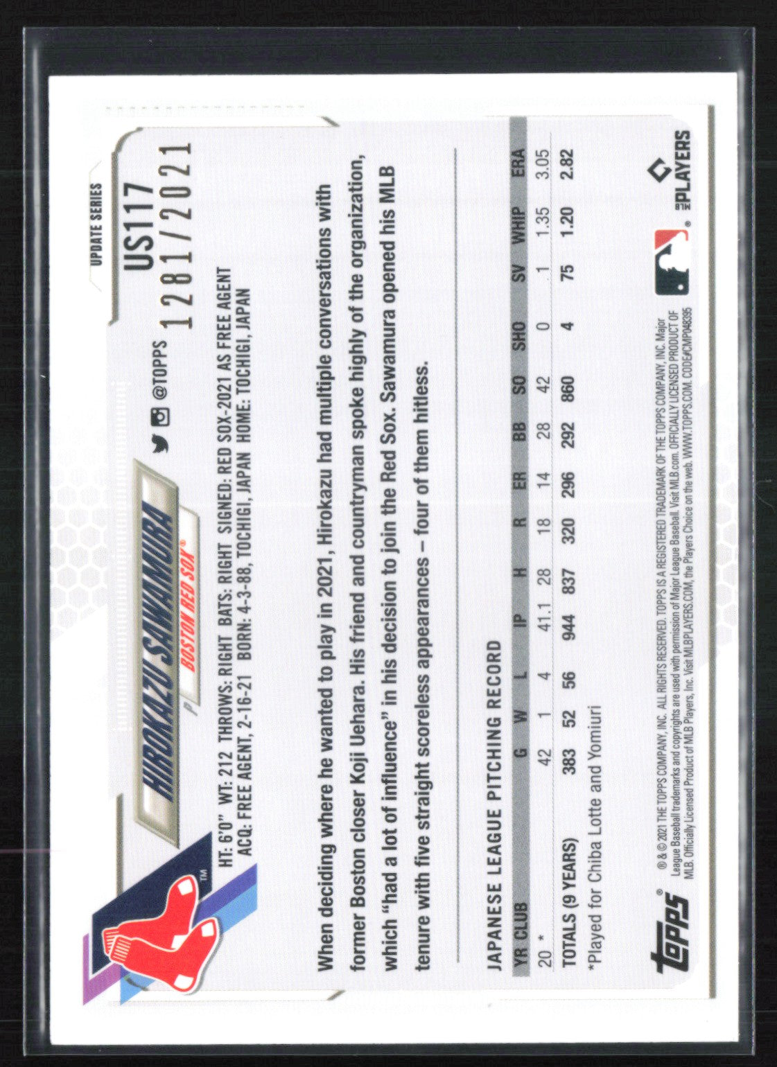 Hirokazu Sawamura RC /2021