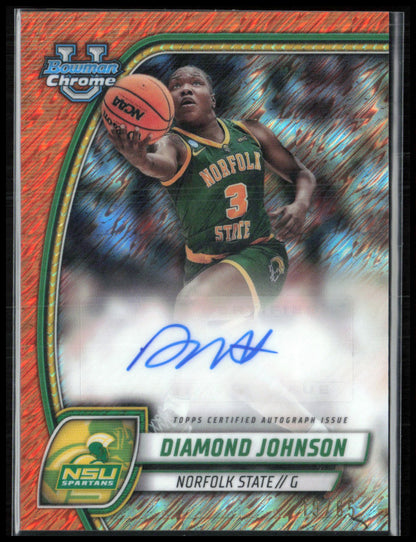 Diamond Johnson Auto Orange Flash 2024-25 Bowman U Chrome