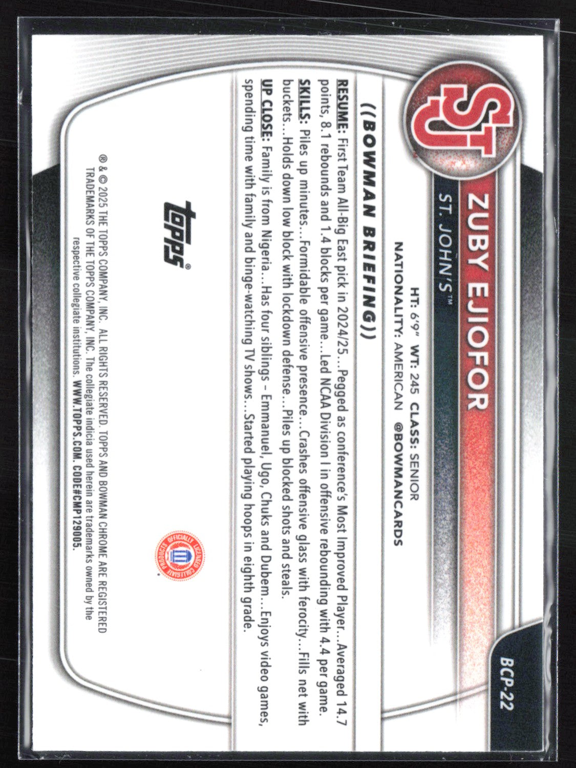 Zuby Ejiofor 1st Bowman Mojo