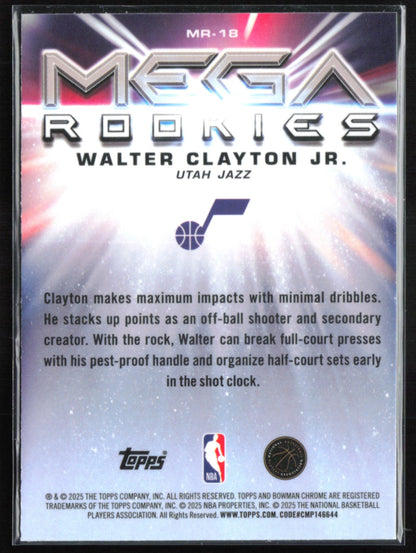Walter Clayton Jr RC Mojo Mega Rookies