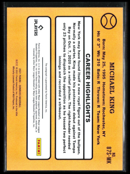 Michael King Auto 2021 Donruss