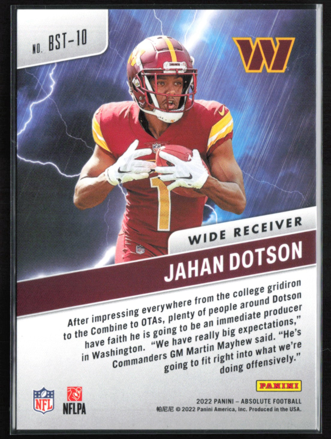 Jahan Dotson RC Blue /50 By Storm