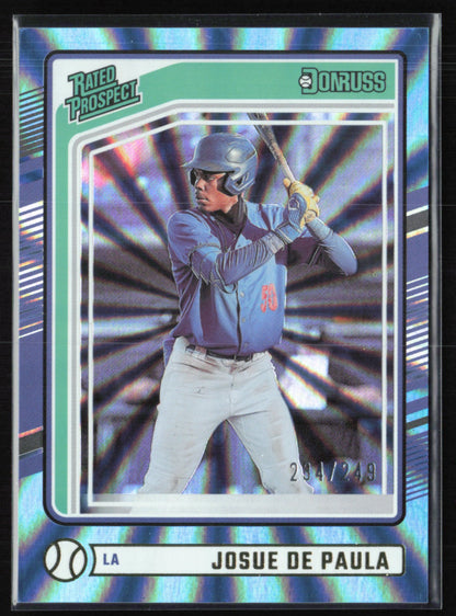 Josue De Paula Rated Prospect /249 Teal Laser