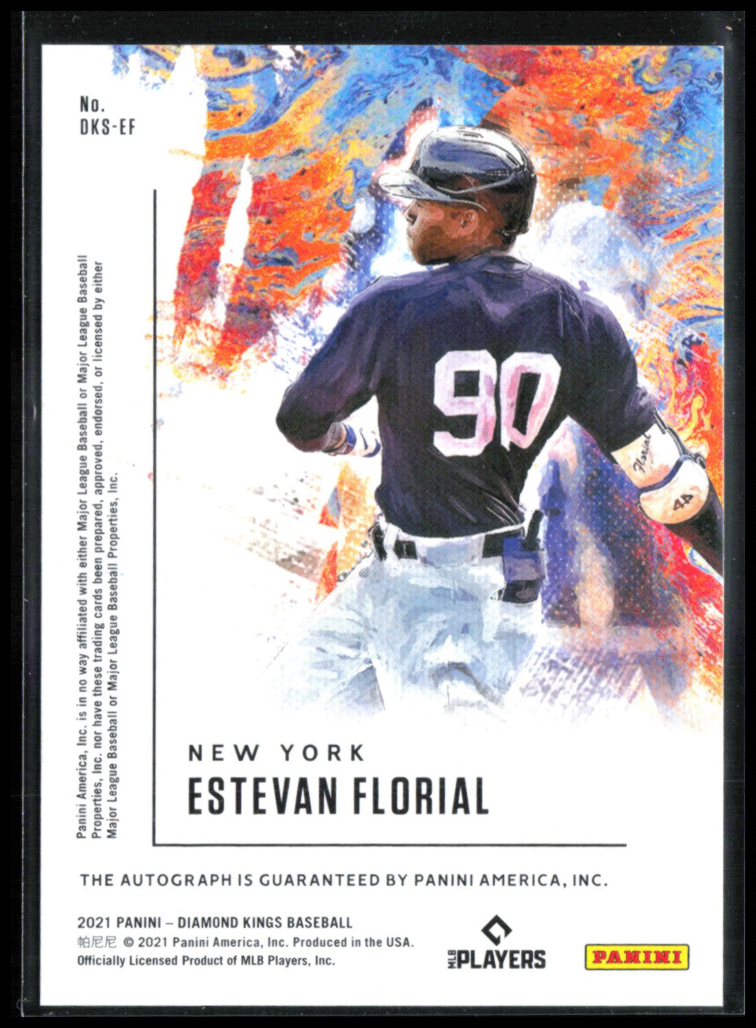 Estevan Florial Auto /50 2021 Diamond Kings