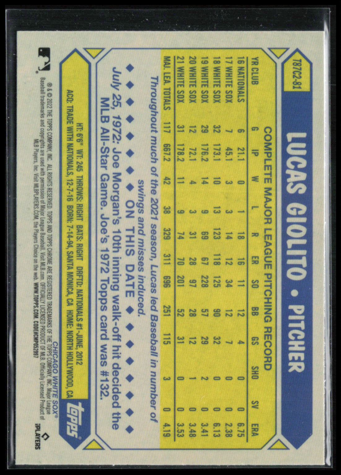 Lucas Giolito Silver Pack Mojo