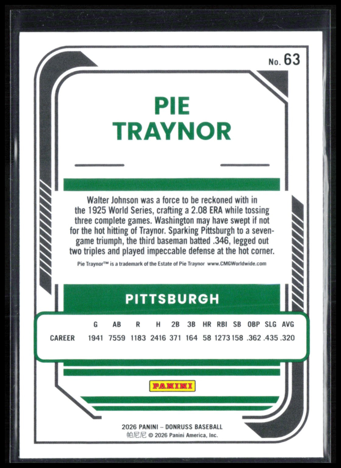 Pie Traynor Liberty Parallel