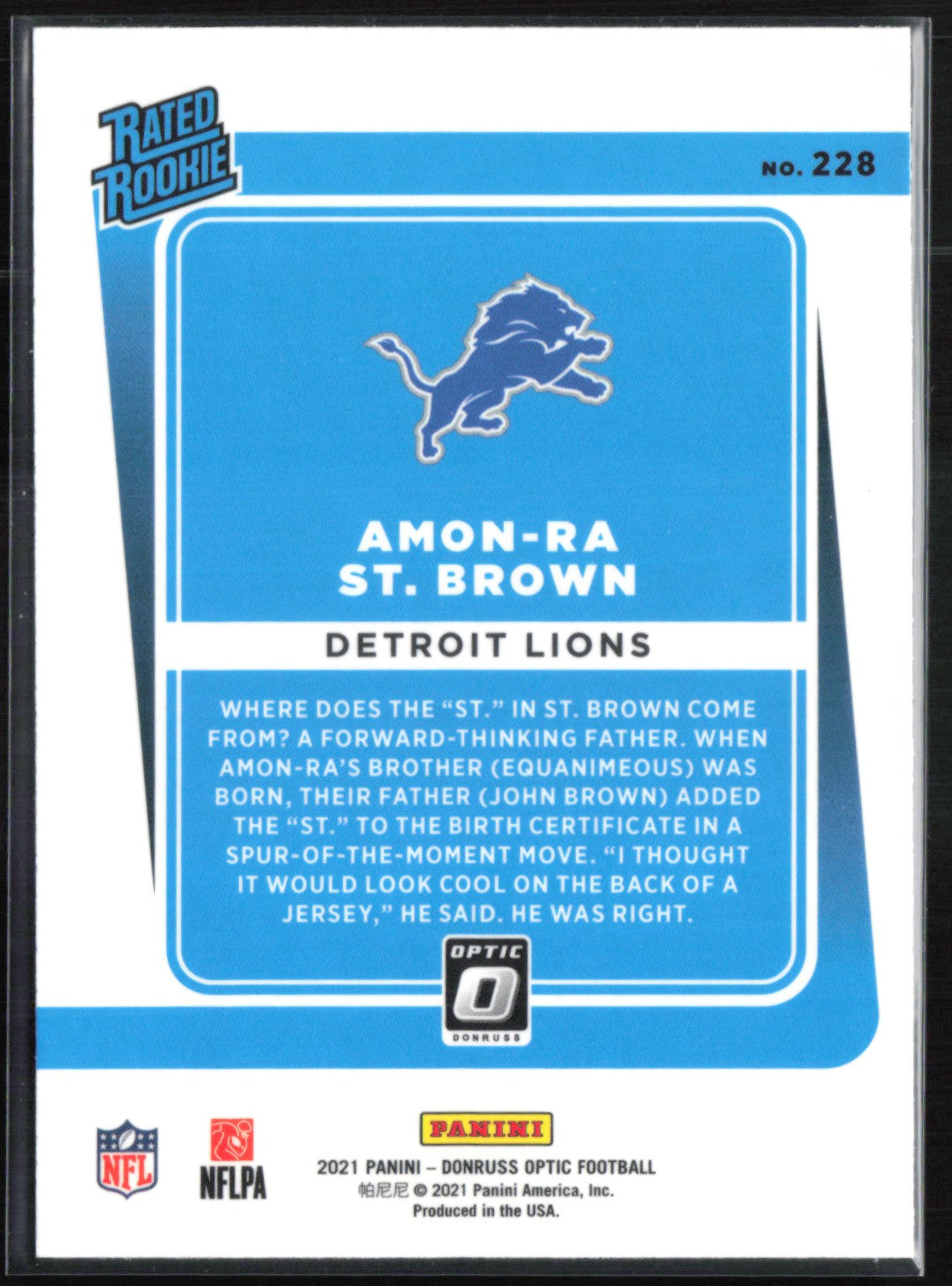Amon-Ra St. Brown RC 202 Optic Rated Rookie