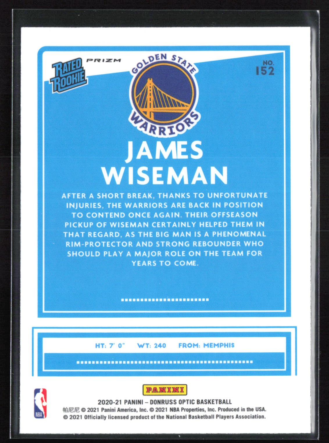 James Wiseman RC Purple Holo