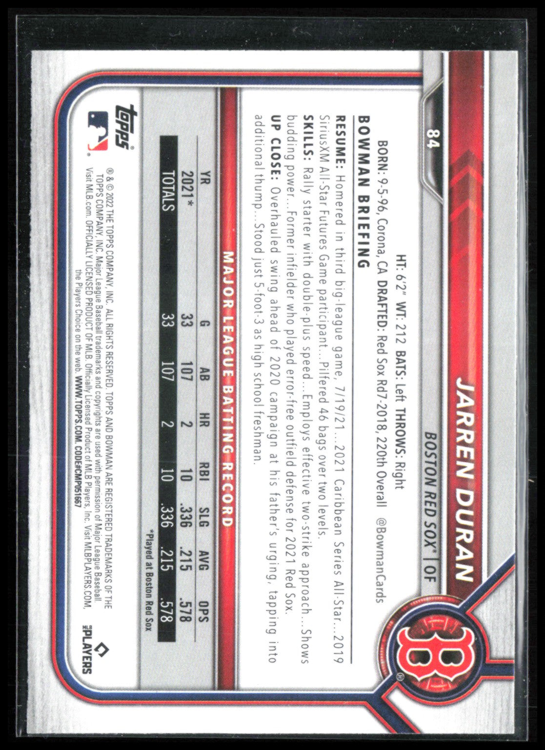 Jarren Duran RC