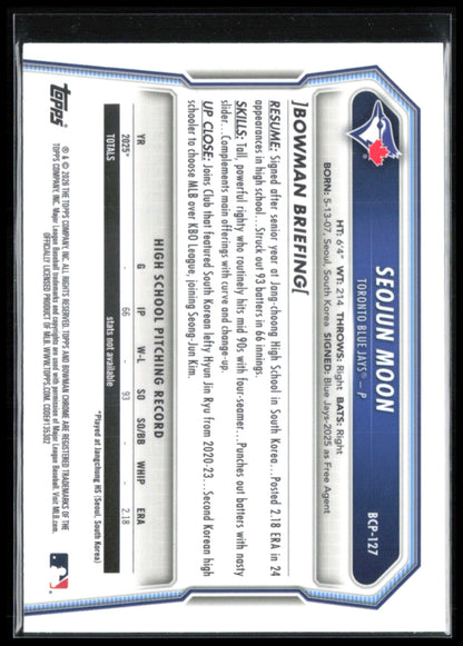 Seojun Moon 1st Bowman Chrome