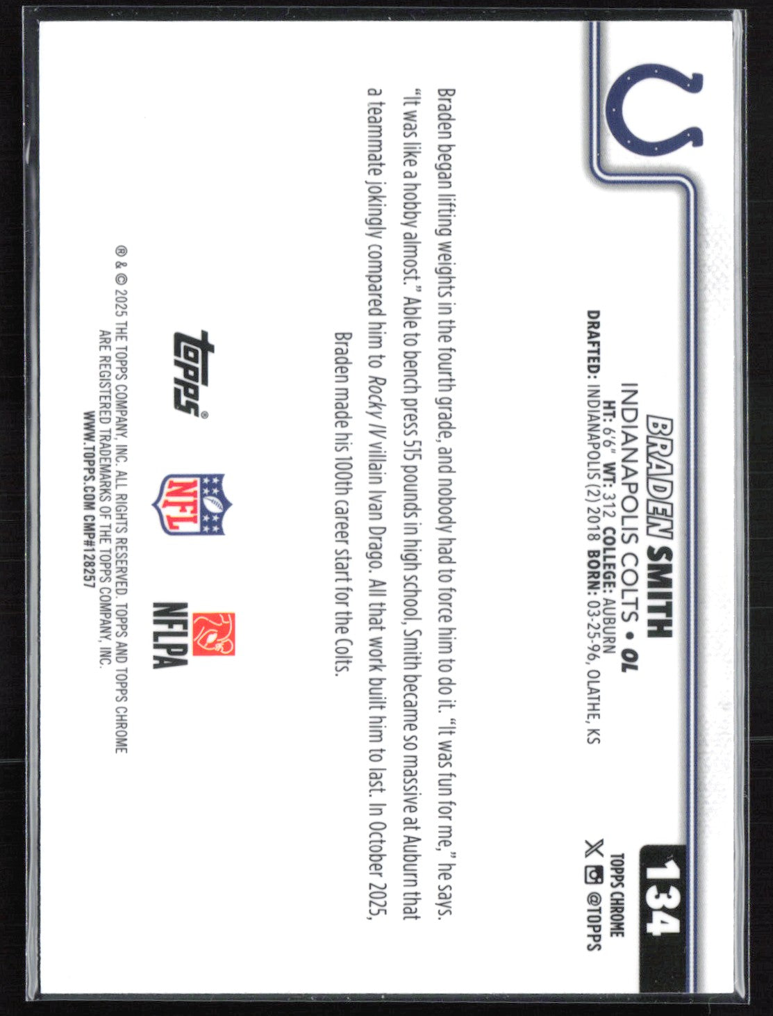 Braden Smith Blue Refractor /199