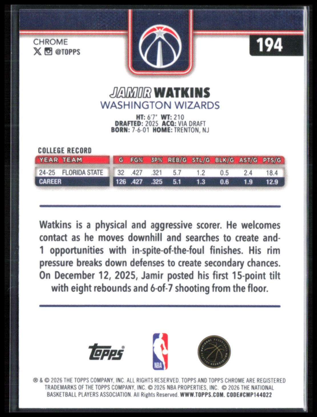 Jamir Watkins RC RWB