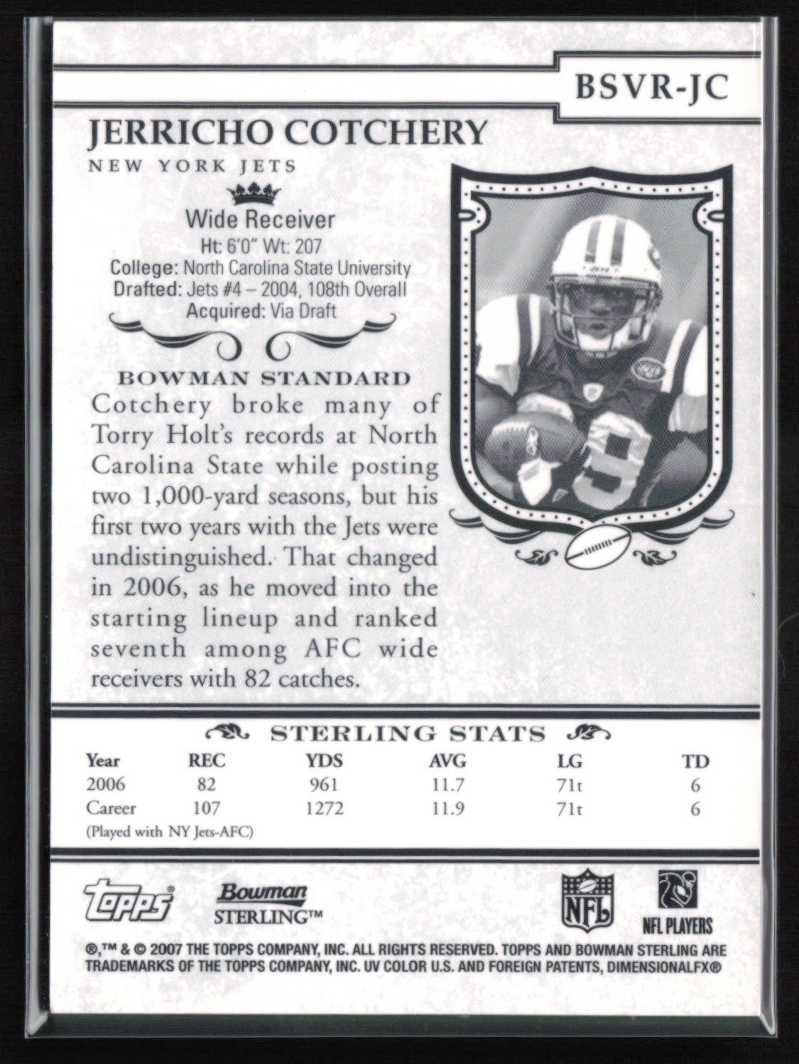 Jerricho Cotchery Game-Worn Jersey
