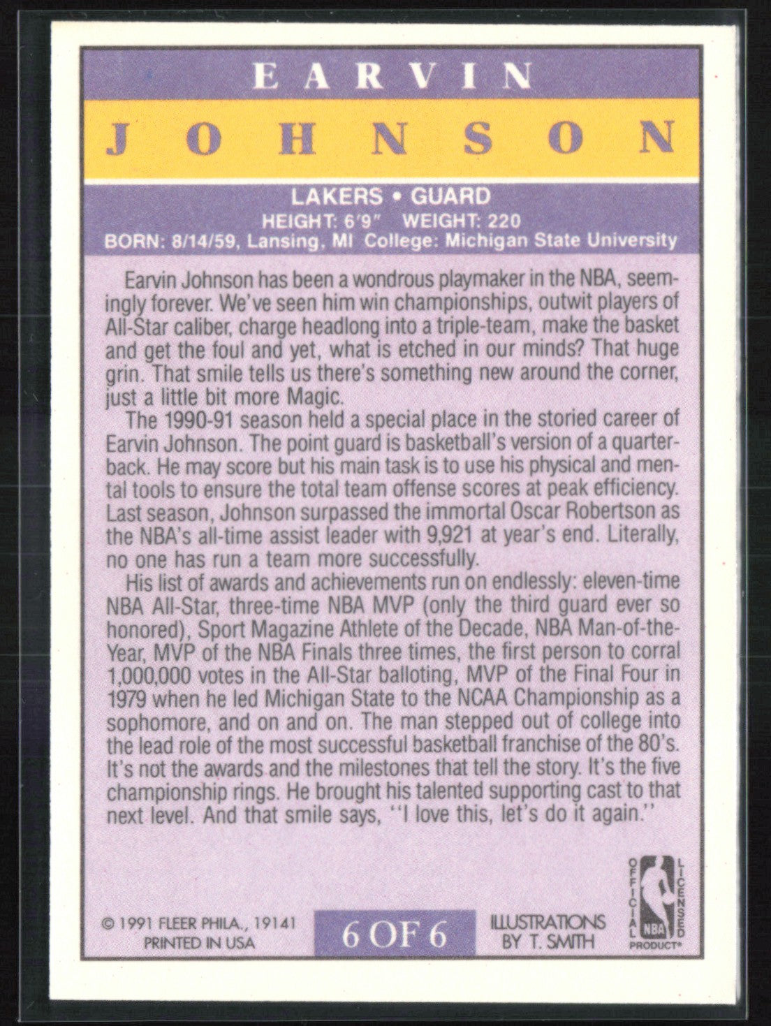 Earvin Johnson 1991 Fleer