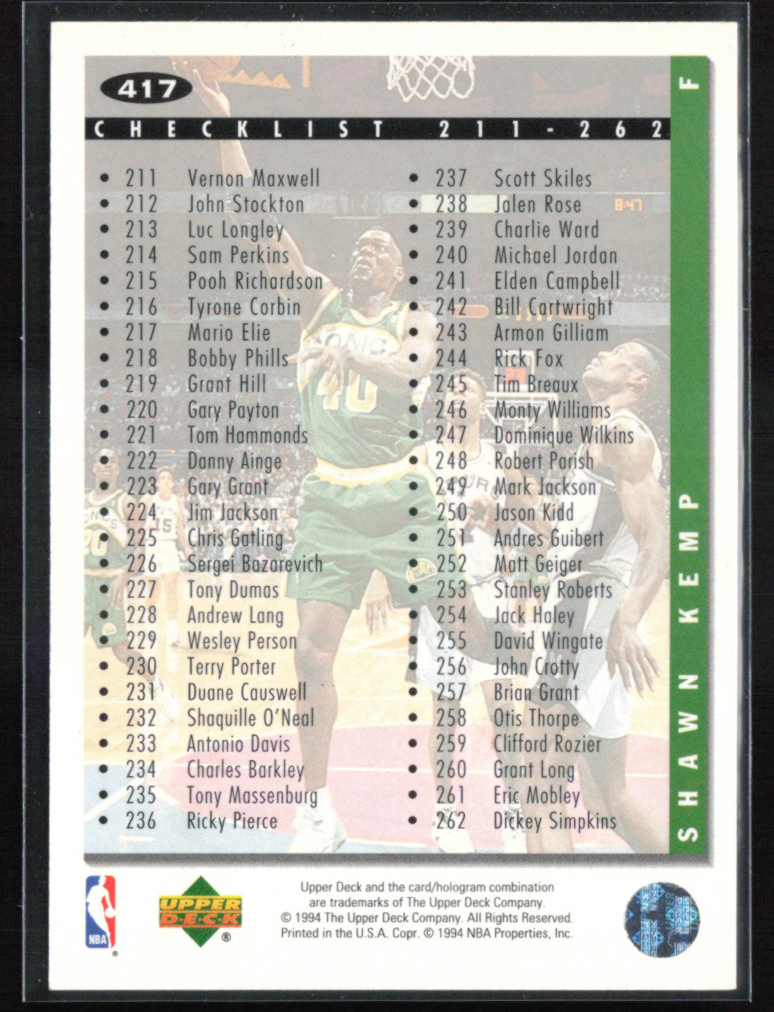 Shawn Kemp Checklist