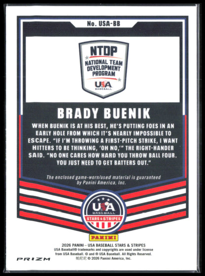 Brady Buenik Game-Used Relic